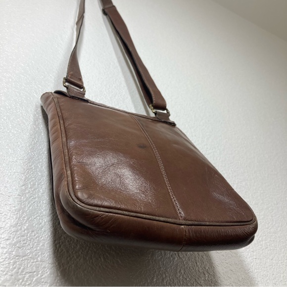 VELEZ Leather Colombia Messenger crossbody Bag Vintage Brown 8x10" - Picture 11 of 16